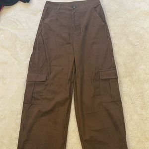 brown corduroy cargo pants. shein. xs